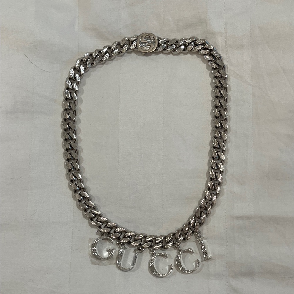 Gucci Silver Logo Chain Necklace
